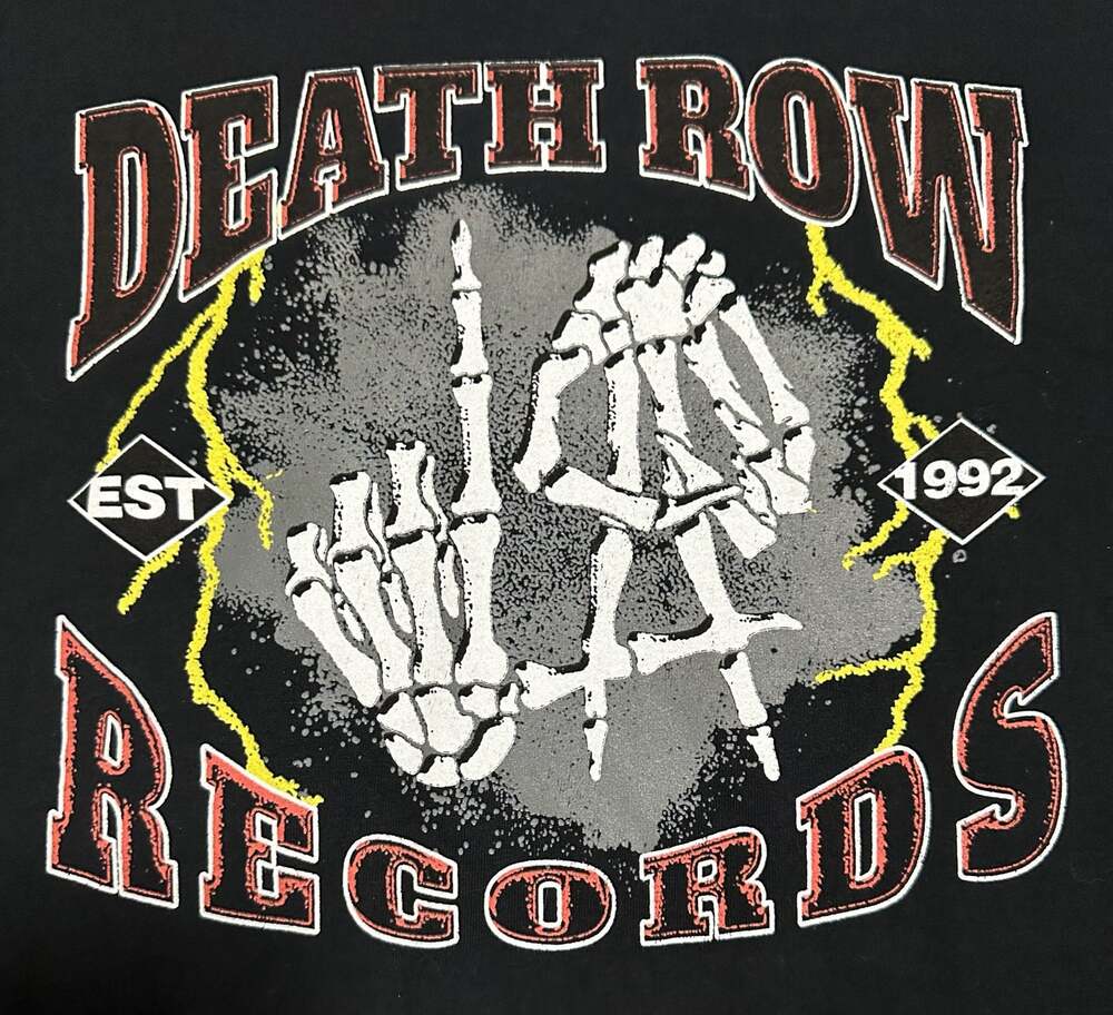 Death Row Records LA Skeleton Hand Sign Graphic T-Shirt, Size XL - Picture 3 of 4